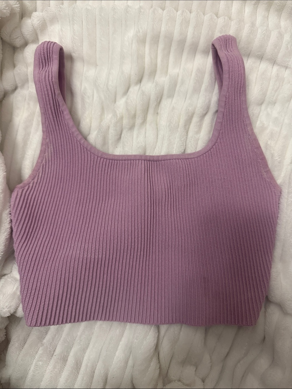 Babaton Lavender Ribbed Square-Neck Tank